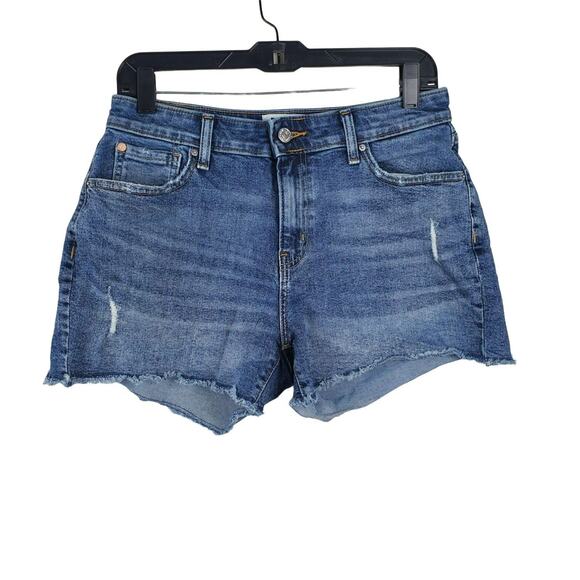 Denizen Levi's Womens High Rise Cut Off Shorts Size 29 Distressed Jean Denim - Picture 1 of 6